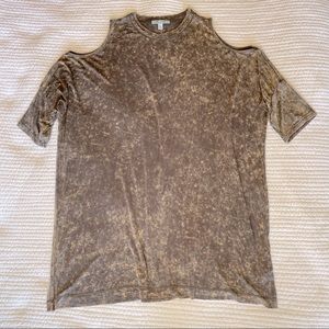 Cold shoulder burnout dolman tunic